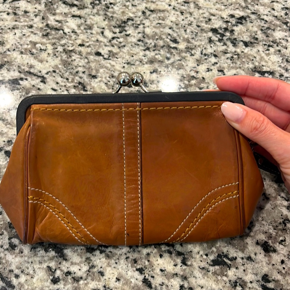 Coach Two-tone Leather Wristlet - Picture 1 of 4